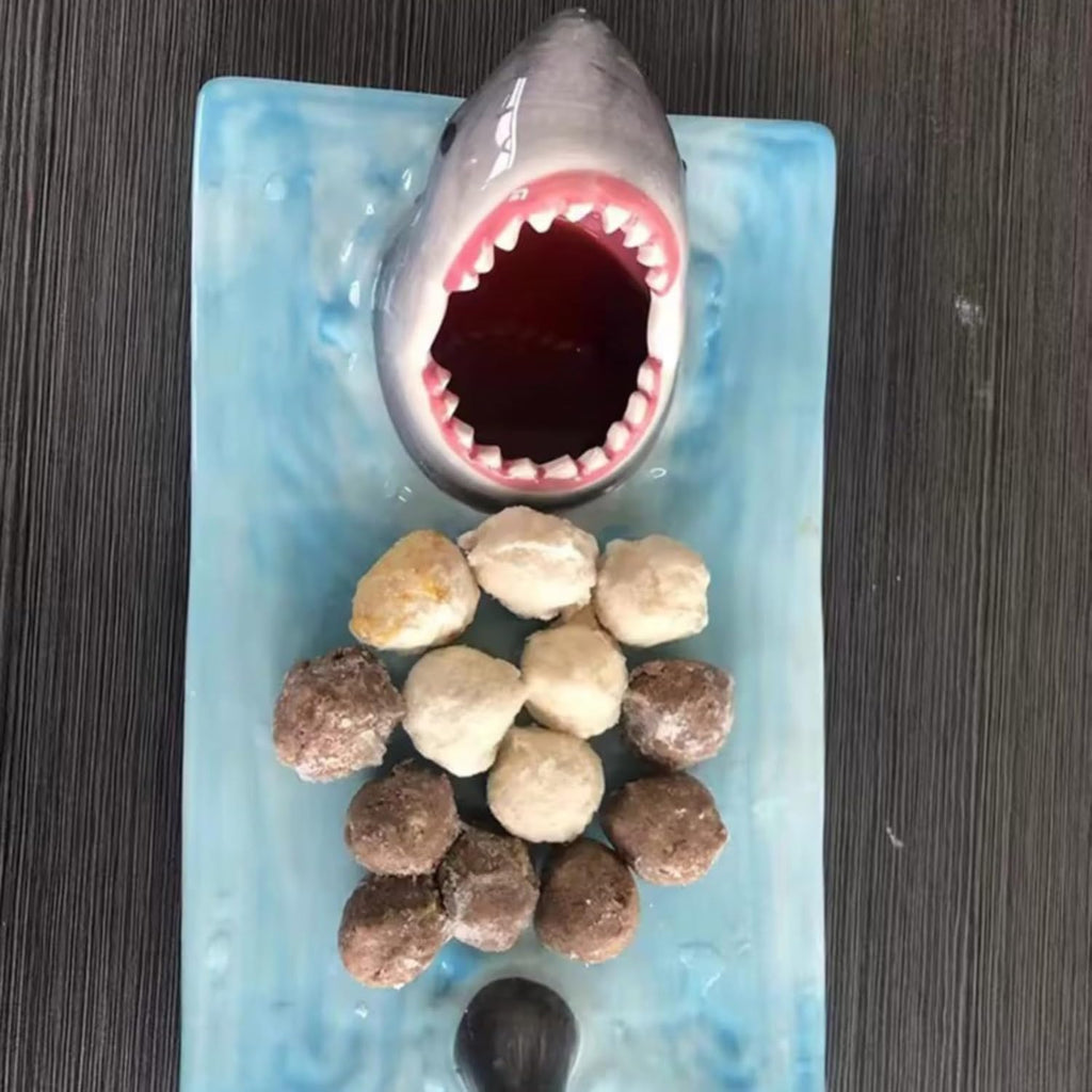 Shark Ceramic Sushi Plate with Soy Sauce Bowl and Chopstick Holder H564971