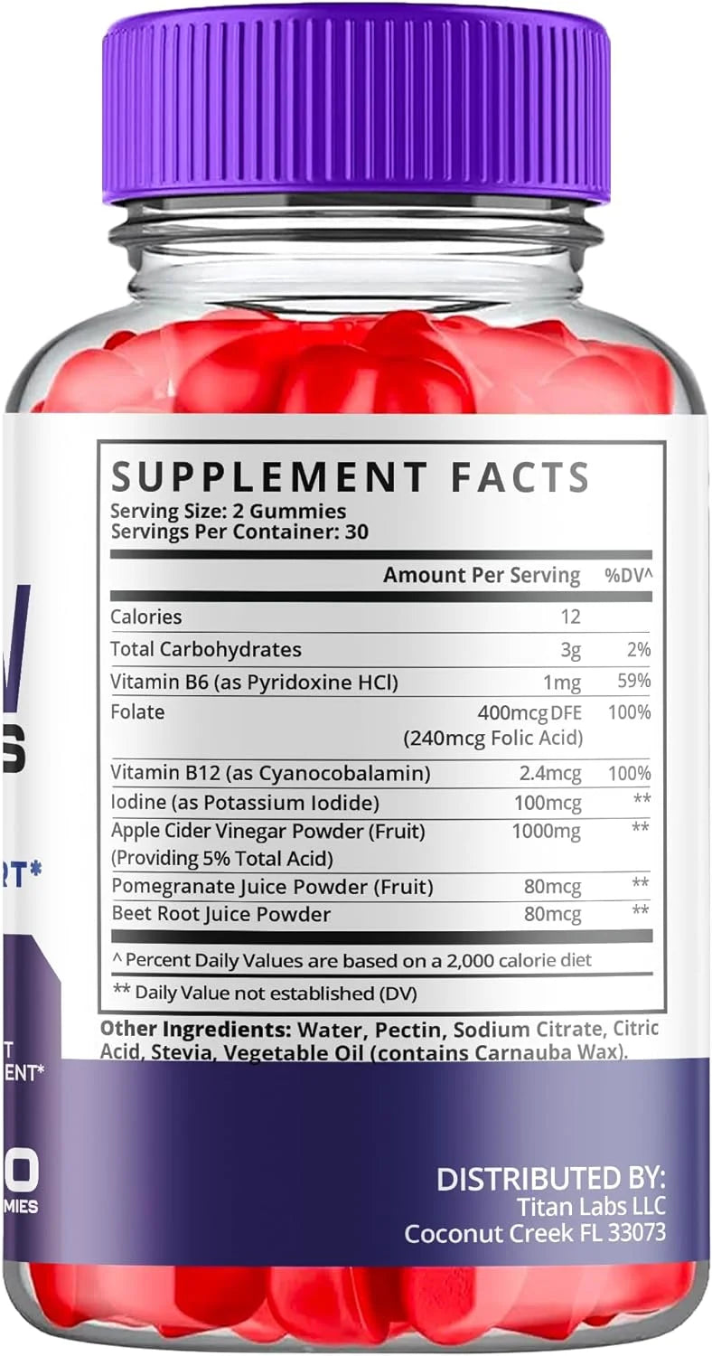 Ketocalm Nutrition Keto ACV Gummies - Apple Cider Vinegar Supplement, 60 Gummies N90829