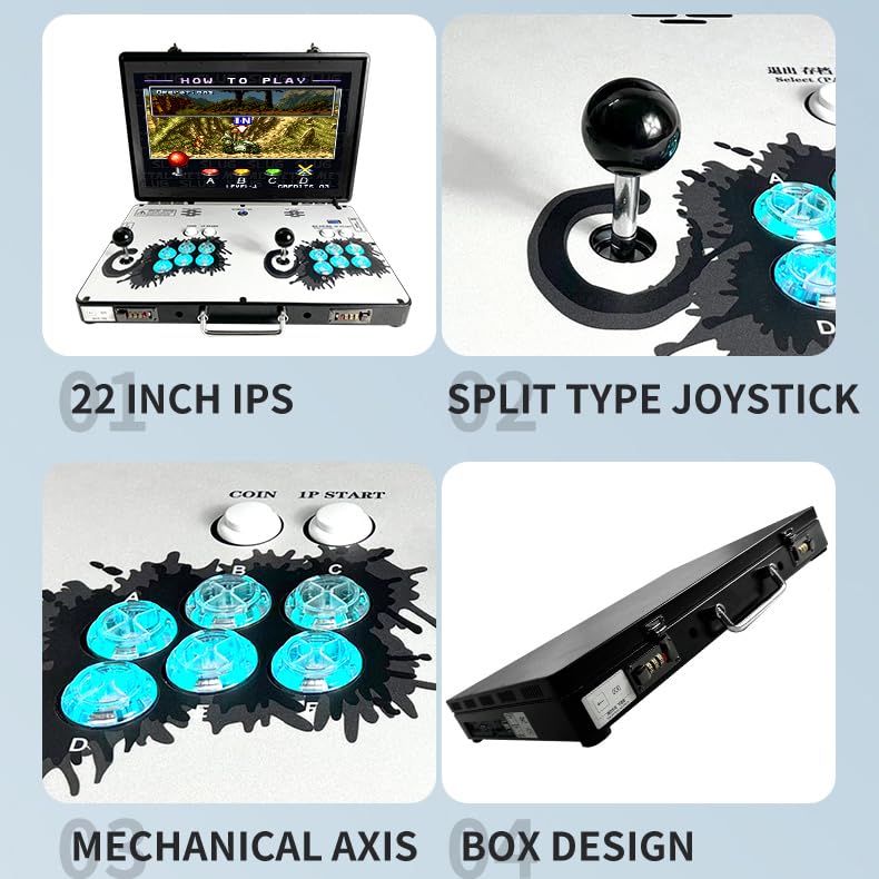 Portable 20000 in 1 Metal Box 3D Arcade Game Console, 22 inch Screen Q240