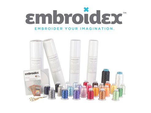 Embroidex Embroidery Machine Starter Kit with Thread, Stabilizer, Bobbin Needles & Bonus Designs Z894649