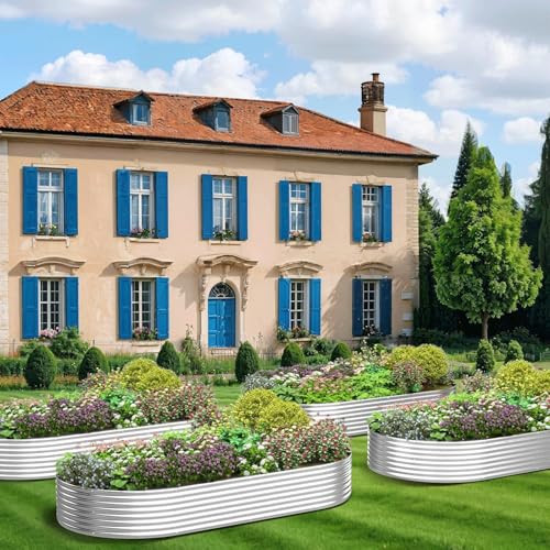 Galvanized Raised Garden Bed 6x2FT 4 Pack Metal Outdoor Planter Box H784414