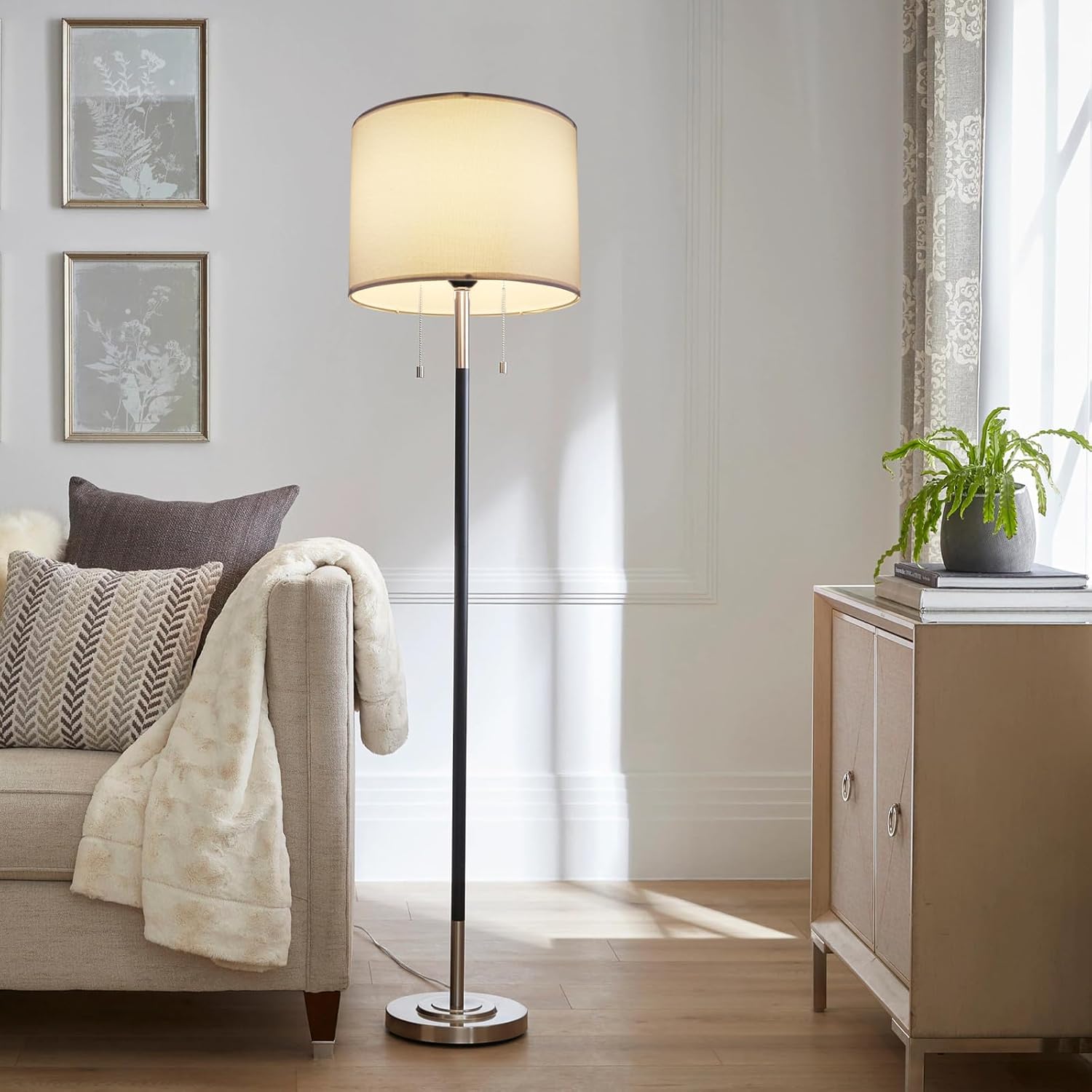 White Drum Lamp Shades Set of 2 for Table & Floor Lamps I849