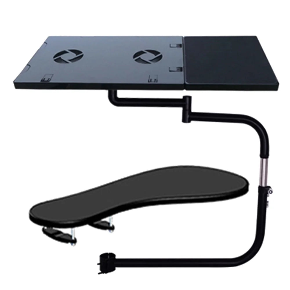 Anqidi Laptop Holder Motion Chair Leg Clamping Keyboard Tray with USB Fan and Mouse Mat G6275