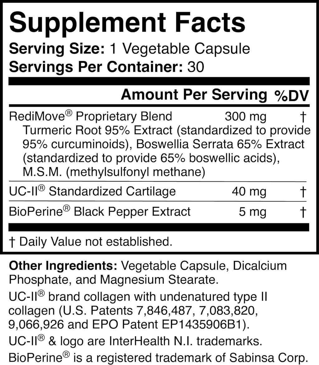 RediMove Natural Joint Support Supplement, Non-GMO, Gluten-Free K881