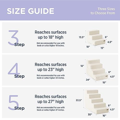 Lesure Dog Stairs for Small Dogs, Folding Pet Steps with Non-Slip Bottom, Grey, 5 Steps P120758