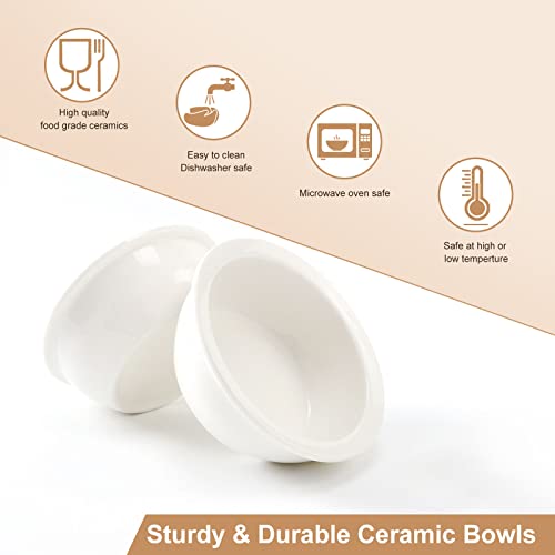 Sunhoo Ceramic Elevated Cat Bowls with Bamboo Stand, Raised Double Dish for Food and Water Z263