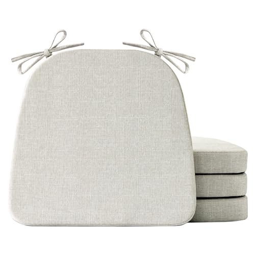 Chair Cushions for Dining Chairs Set of 4, Non Slip with Ties, Black H39445