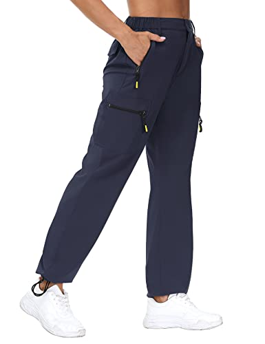 VVK Women's Hiking Cargo Pants Lightweight Quick Dry Outdoor Athletic Pants Camping Climbing Golf Zipper Pockets