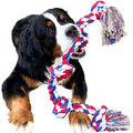 Youngever 3.5 Feet Dog Rope Toys for Aggressive Chewers, Tough Rope Chew Toys for XL, Large and Medium Dog, Indestructible Rope for Large Breed Dog Tug War Teeth Cleaning (4 Knots Double Rope)