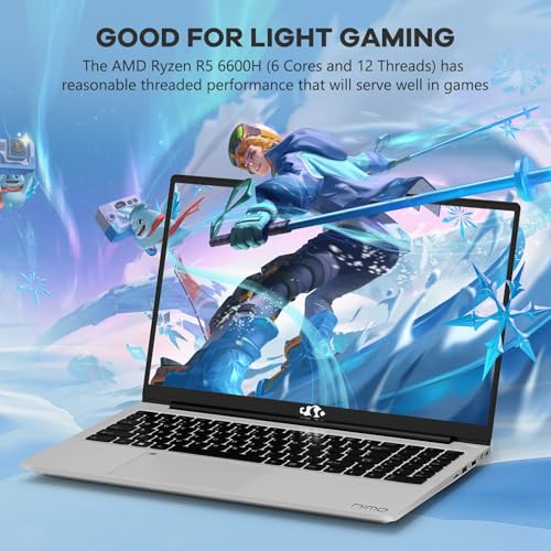 NIMO 15.6" FHD IPS Gaming Laptop, AMD Ryzen 5 6600H, 16GB RAM, 1TB SSD R298468