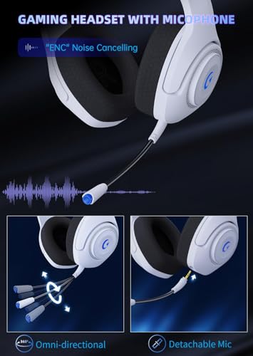Wireless Gaming Headset for PS5/PS4/PC with Noise Canceling Mic, Midnight Blue Q202036