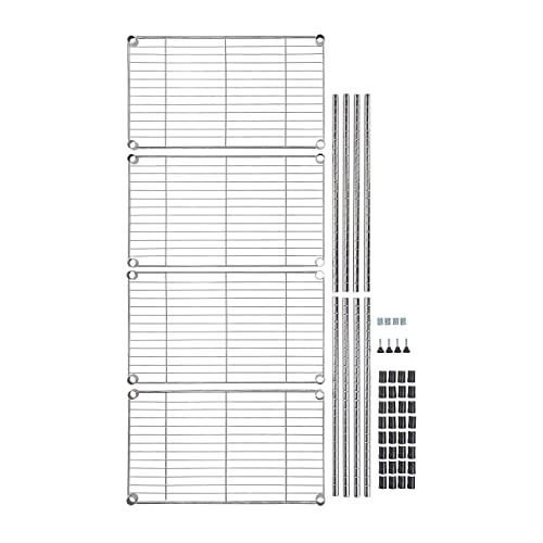 Amazon Basics 3-Shelf Adjustable Steel Wire Rack Storage Shelving, Chrome D243