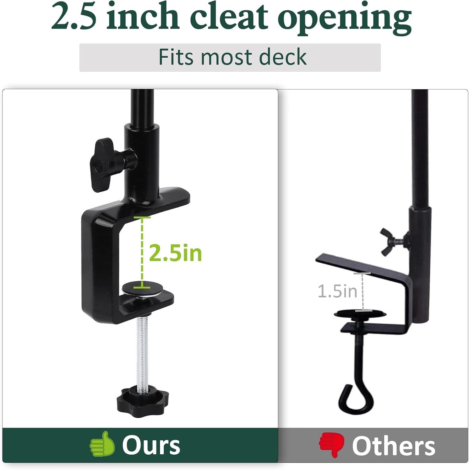 Black 47 Inch Deck Hook for Bird Feeder & Plants P97408