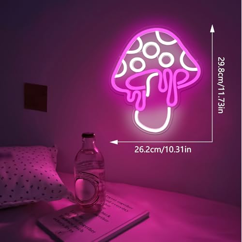 Mushroom Neon Sign Dimmable LED Night Light Wall Art for Bedroom Decor O27662