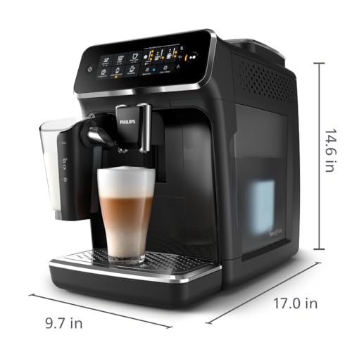 Philips 3200 Series Fully Automatic Espresso Machine with LatteGo, Black (EP3241/54) U11280