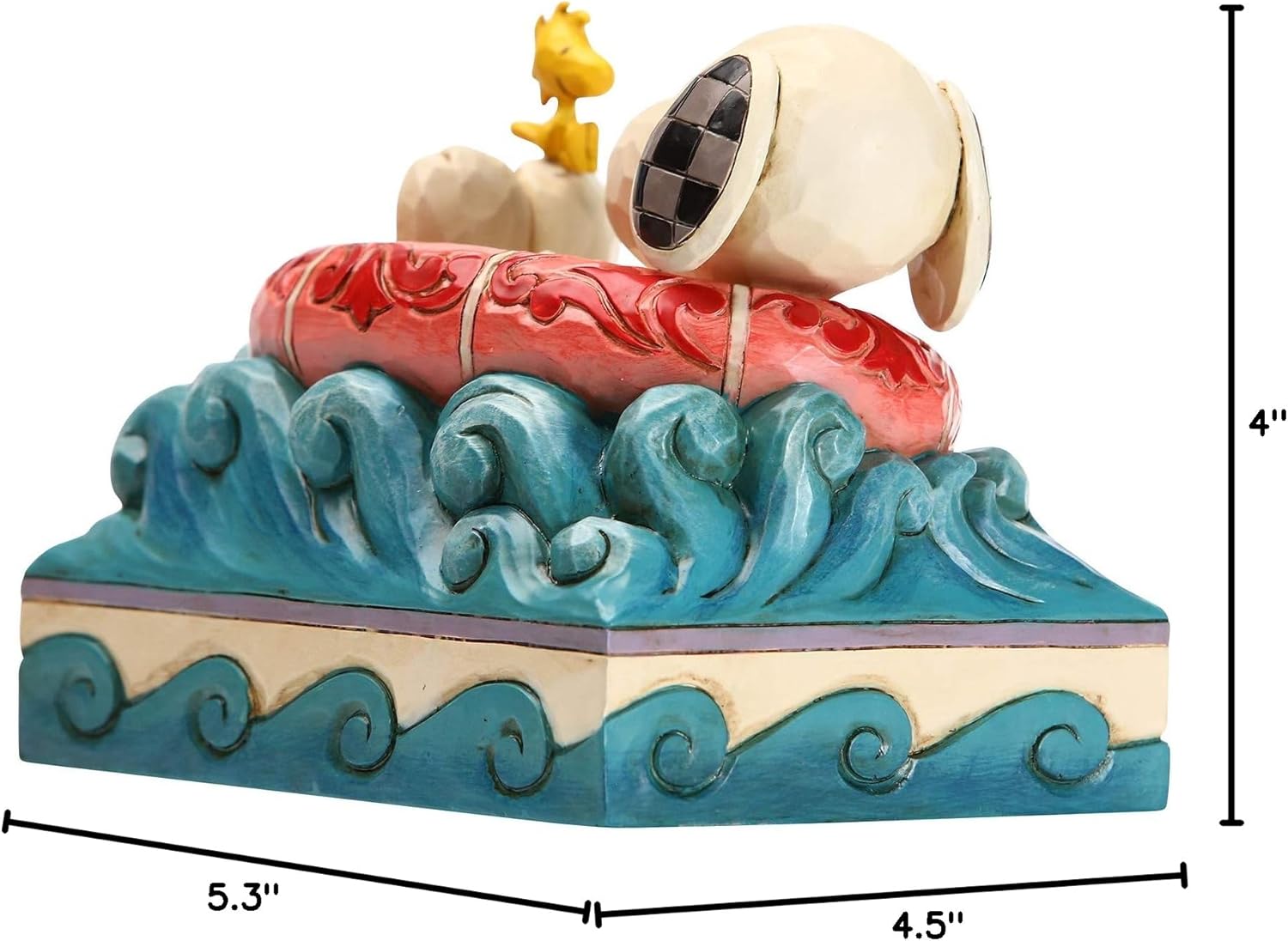 Enesco Peanuts Jim Shore Snoopy and Woodstock Floatie Figurine, 4 Inch V586976