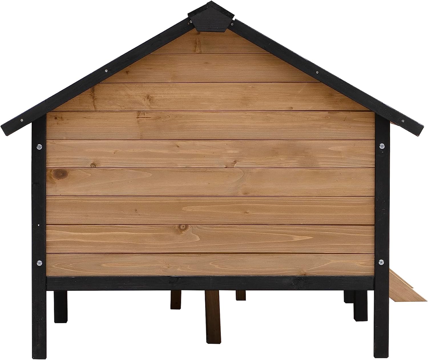 Rustic Wooden Dog Kennel with Porch, Outdoor Cabin Style, Kiln-Dried Fir Wood E59517