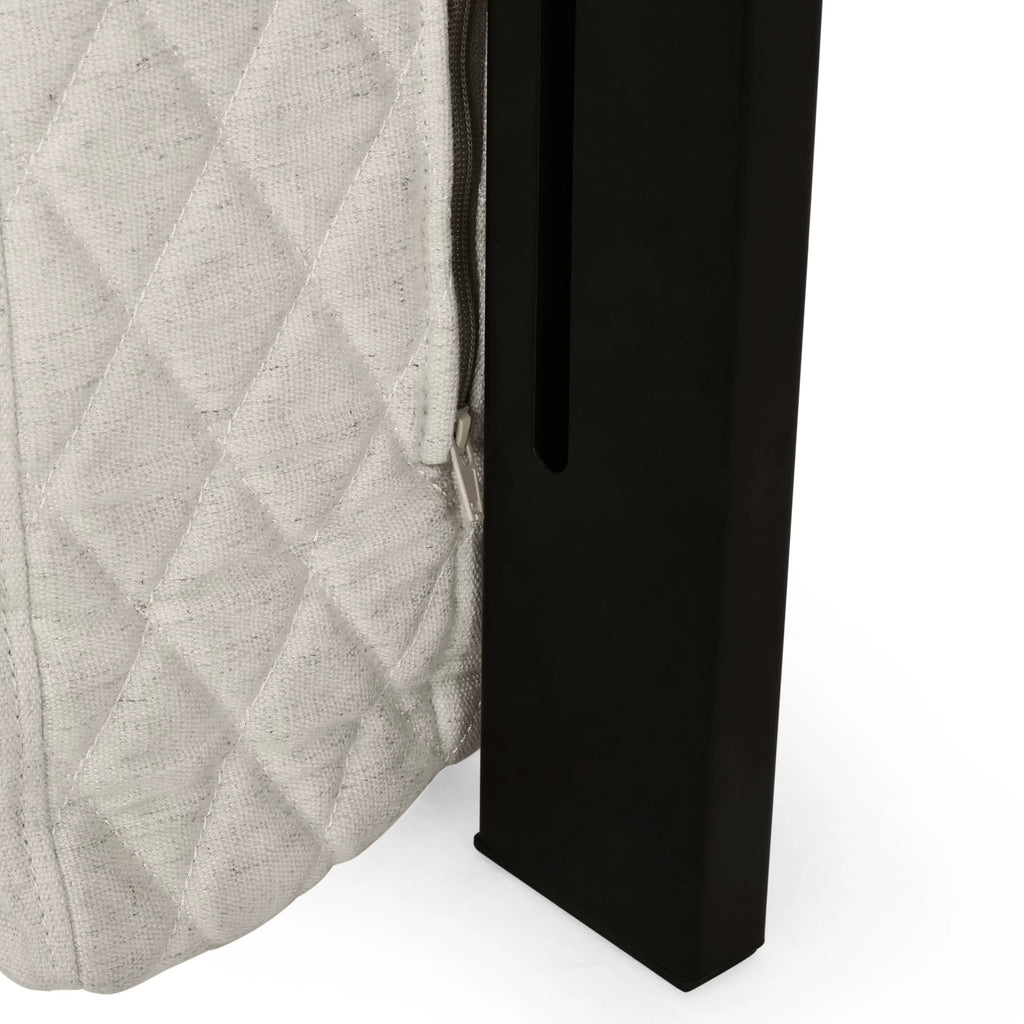 Noble House Ashley Wingback Tufted Beige Fabric Headboard T91776