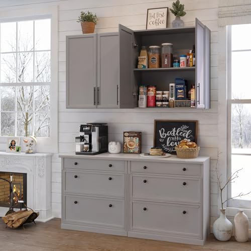 FIMELLO 30" White Wall Cabinet with Adjustable Shelf W977