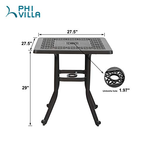 PHI VILLA Cast Aluminum Rectangular Patio Dining Table for 6, 64" x 37" N457649