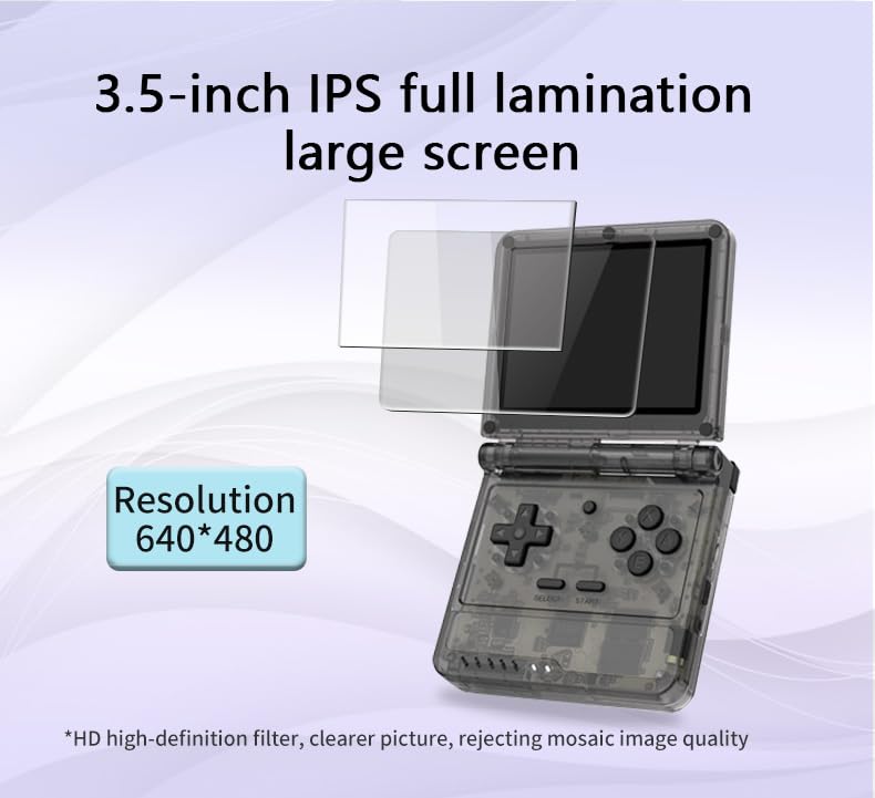 Powkiddy V90S Retro Handheld Console with 3.5" IPS Screen, Foldable Clamshell Design R1724