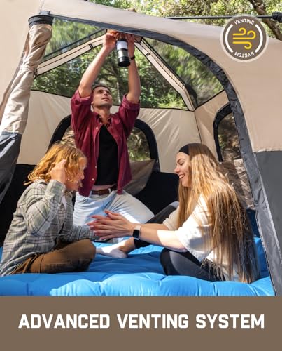 Fanttik Outdoor Camping Tent 4/6/8/10 Person Instant Cabin with Rainfly & Carry Bag G367