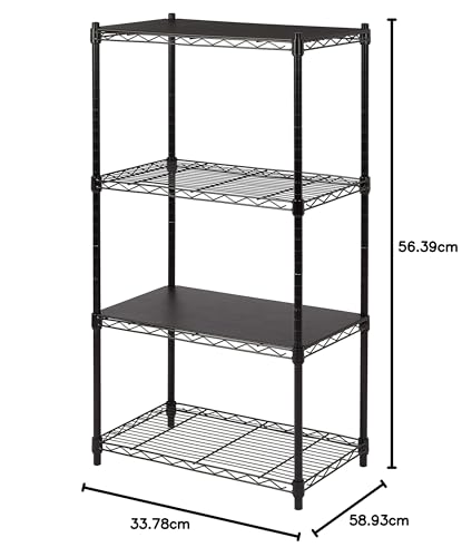 Amazon Basics 3-Shelf Adjustable Steel Wire Rack Storage Shelving, Chrome D243