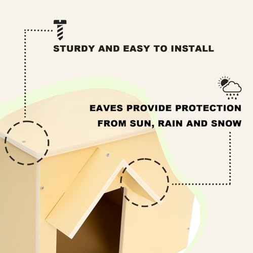 Outdoor Cat House Wooden Feral Cat Shelter with Escape Door L75941