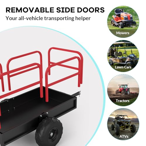 Heavy Duty ATV Dump Cart, 1700 lb Steel Utility Trailer B2285