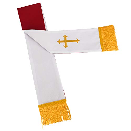GraduatePro Reversible Parament Set Red White with Embroidered Gold Latin Cross I3710