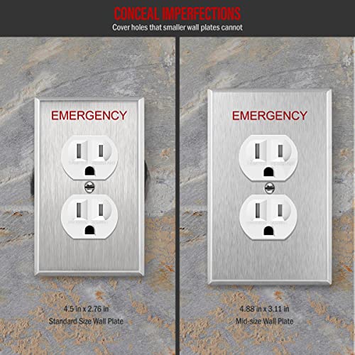 ENERLITES Duplex Receptacle Metal Wall Plate, Stainless Steel Outlet Cover, 1-Gang, Silver A7445