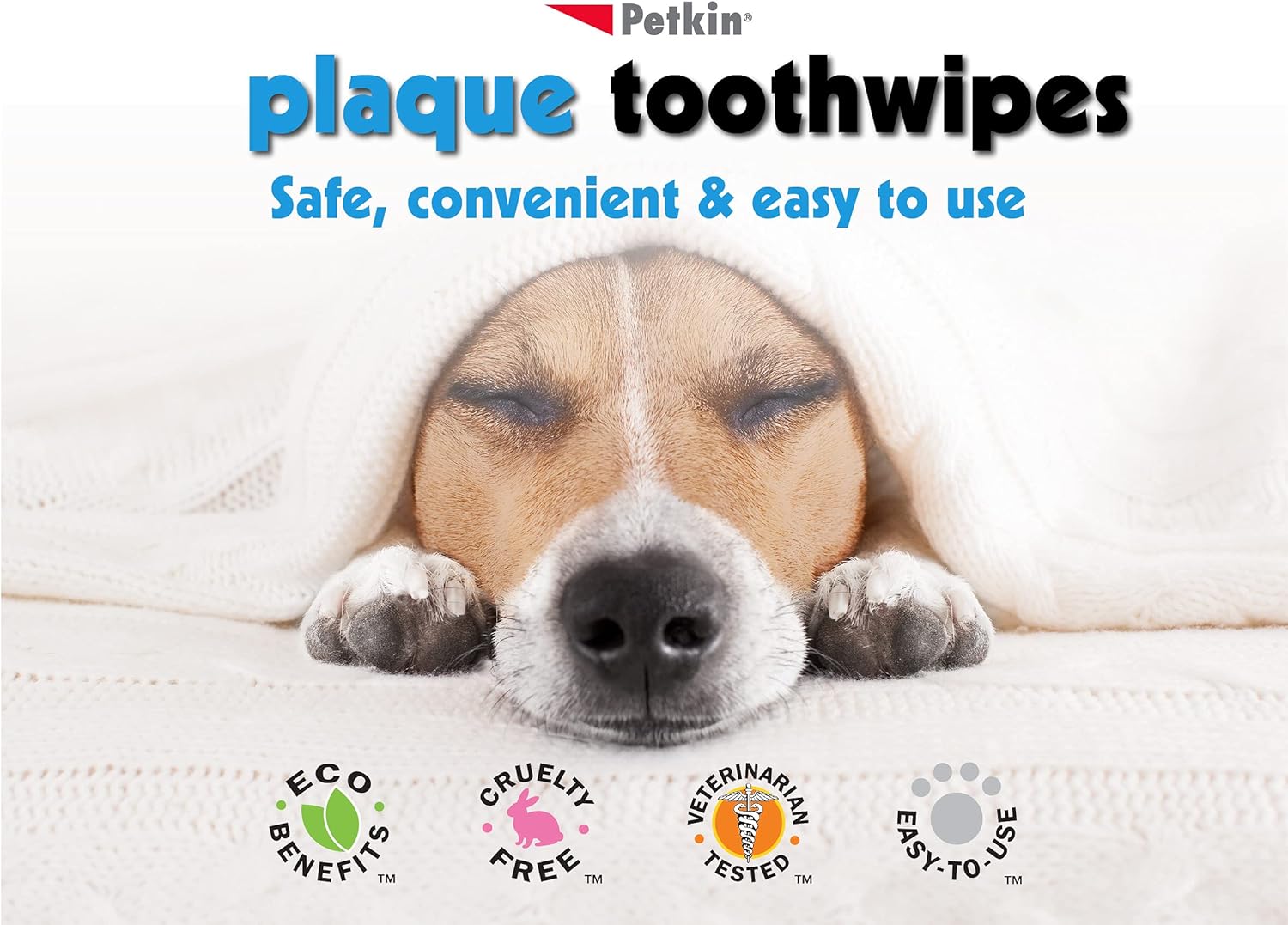 Petkin Cat and Dog Dental Wipes, Fresh Mint, 80 Count Y724217
