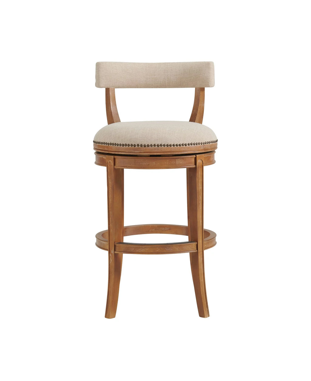 Alaterre Furniture Hanover Swivel Low Back Bar Stool, Weathered Brown and Beige B122812