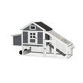 Large Wooden Chicken Coop Outdoor, 70" Chicken Hutch with Wheels, Removable Tray, Ramp, Waterproof, Rabbit Hutch, Bunny Hutch, Pet House for Small Animals(Gray)