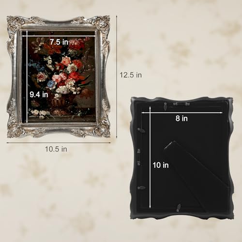 Black Vintage Picture Frame with Mat for 5x7 or 8x10 Photos E9622