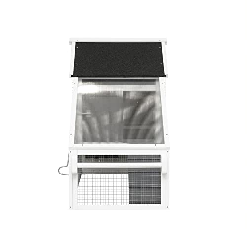 Movable Chicken Coop with Wheels for 4-6 Chickens, Outdoor Wooden Hen House with Run and Nesting Box I1743
