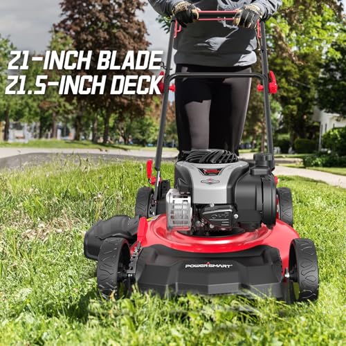 PowerSmart Self Propelled Gas Lawn Mower, 21-Inch Steel Deck A17138