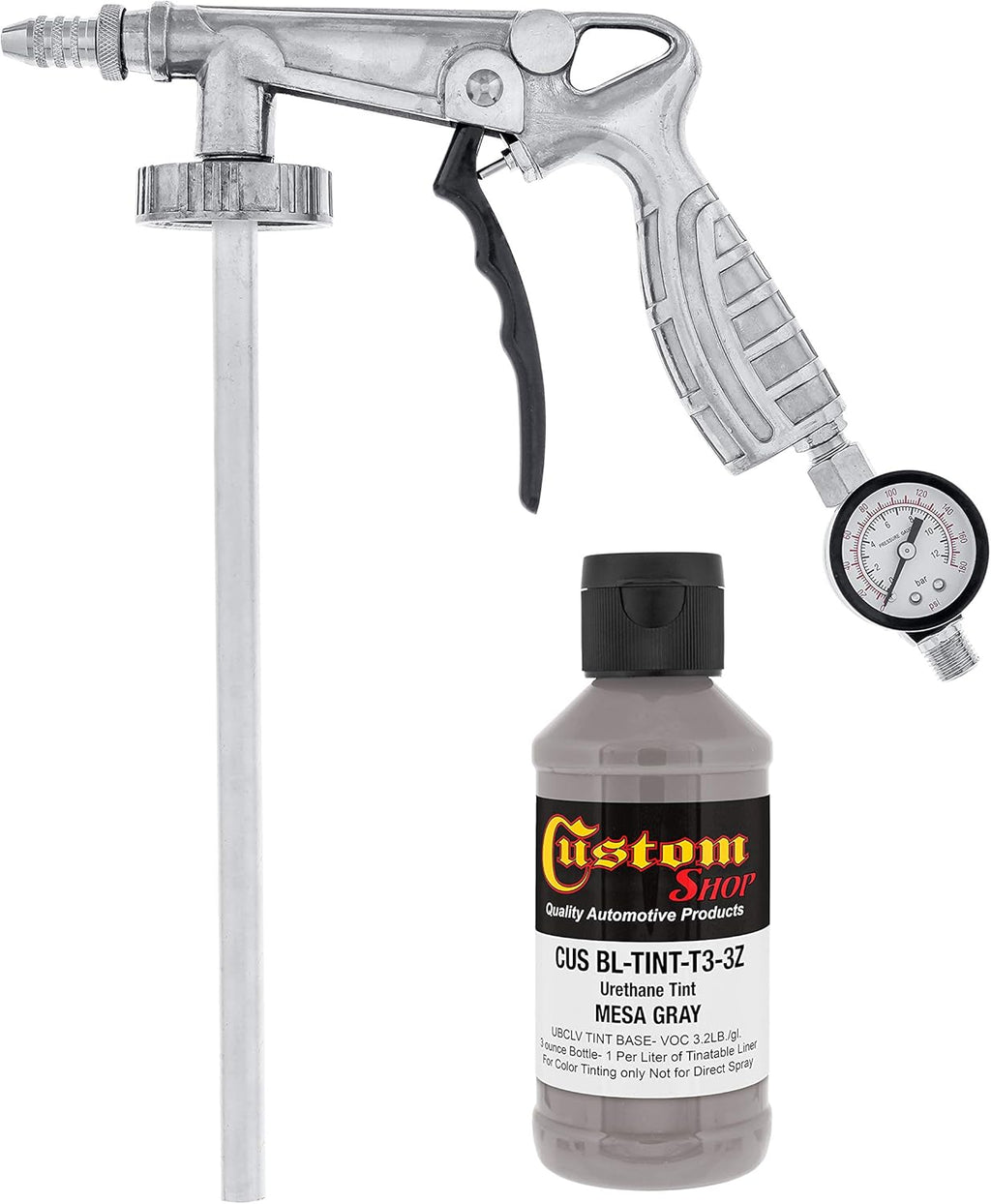U-Pol Raptor Mesa Gray Urethane Spray-On Truck Bed Liner Kit with Spray Gun, 8 Liters M41786