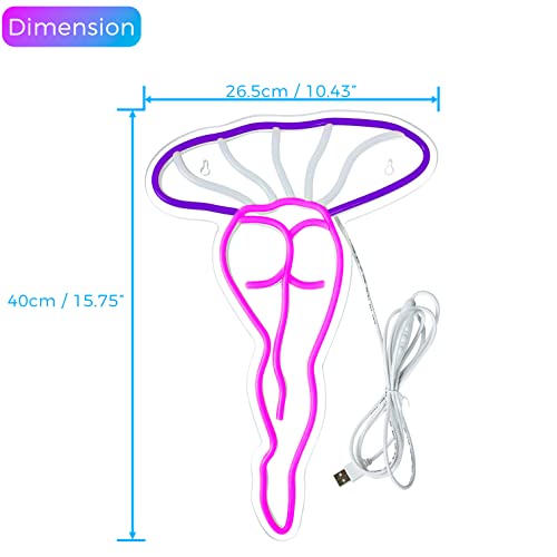 Lady Mushroom Neon Light LED USB Sign for Bedroom Wall Decor K854110