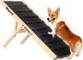 Dog Ramp,Stable Wooden Pet Ramp for All Small and Older Animals,43.5" Long Ramps with 8 Steps,Adjustable from 14" to 26", Folding Pet Ramps Great for High Bed Couch and Cars,(250Lbs Capacity)