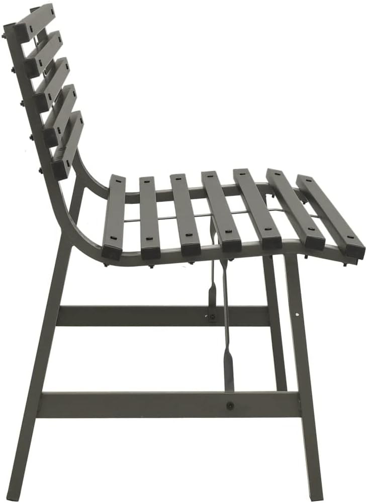 Outdoor 2-Seater Metal Patio Bench, Black Steel Q141018