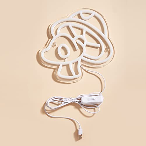 LED Neon Mushroom Sign USB Powered Night Light for Kids Room Decor F370