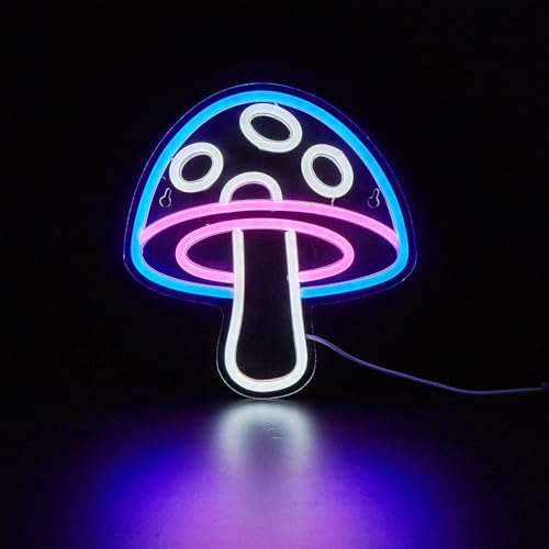 LED Neon Mushroom Sign USB Powered Night Light for Kids Room Decor F370