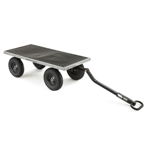 Gorilla Carts Steel Utility Wagon with Removable Side Panels, 1000 lb Capacity, Gray U674568