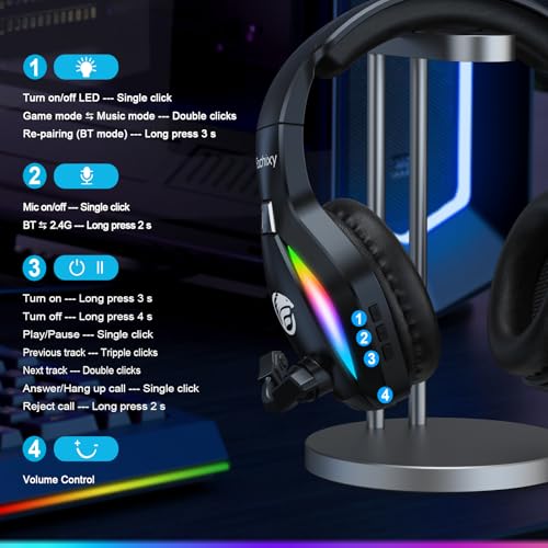 FC100 Wireless Gaming Headset with Microphone for PS5, PS4, PC, Mac, Switch P7184