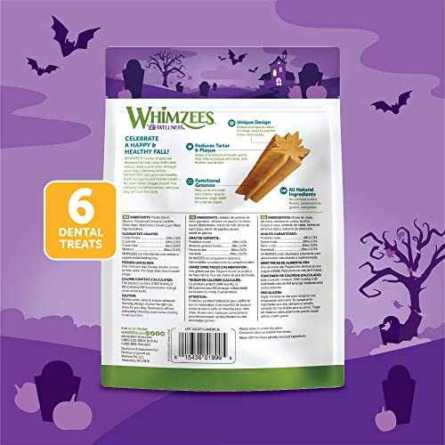 Whimzees by Wellness Halloween Natural Dental Chews for Dogs, Grain-Free, Medium, 24 count I236260