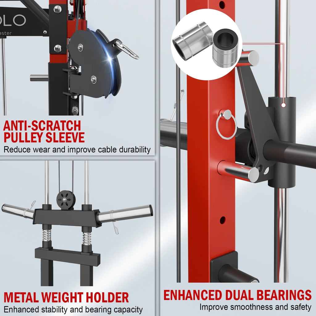 Mikolo Smith Machine Home Gym with 800 lbs Weight Bench Combo B9273
