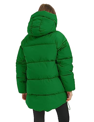 Women’s Winter Hooded Quilted Puffer Jacket Mid-Length Warm Coat D58854