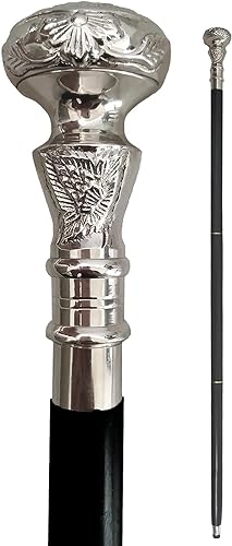 LEO SPIK Brass Walking Cane Wooden Walking Stick Victorian Design S212881