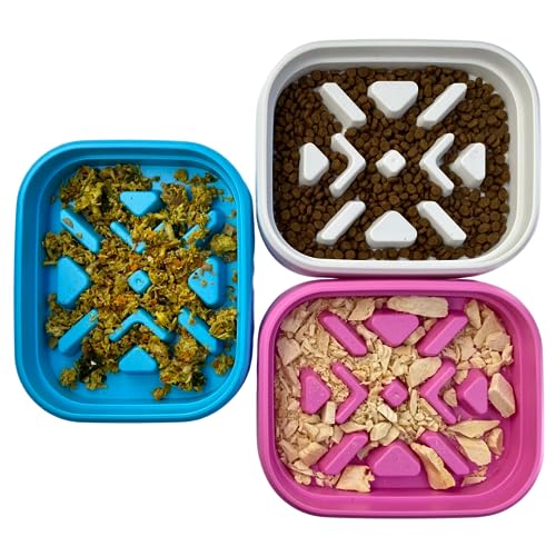 SunDog 2-in-1 Elevated Slow Feeder Dog Bowls with Stand, Stainless Steel, for Small Dogs and Cats A73286